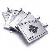 2012 New Silvery Playing Cards Titanium Pendants 20169