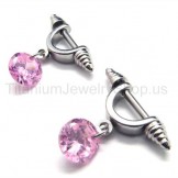 Cold Weapon Titanium Pink Diamond Earrings 16956