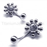 Sunflower Titanium Inlayed Diamond Earrings 16963