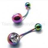 Color Mini Titanium Inlayed Diamond Earrings 16966