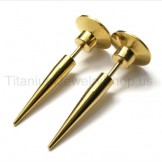 Gold Hobnail Titanium Earrings 18453