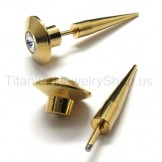 Gold Hobnail Titanium Earrings 18453