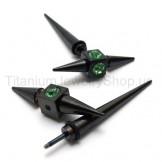 Black Titanium Green Diamond Earrings 18550