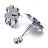 Silver Flower Titanium Earrings 18557