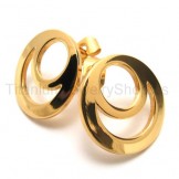 Gold Two-loop Titanium Earrings 18562