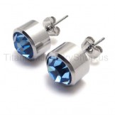 Silver Tank Titanium Blue Diamond Earrings 18563
