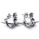 Sword and Flower Titanium Earrings 20347