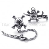 Sword and Skull Titanium Earrings 20348
