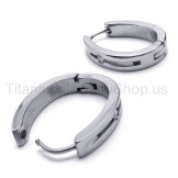 Silver Smart Titanium Inlayed Diamond Earrings 18569