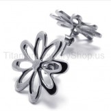 Silver Flower Cute Titanium Earrings 18570