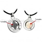 Turnable Titanium Lovers Pendants