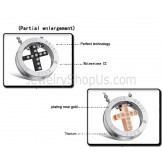 Titanium Rose Gold and Black Cross Lovers Pendants with Rhinestones and Free Chains C681