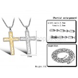 Titanium Gold and Silver Hollow Cross Lovers Pendants and Free Chains C709