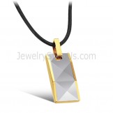 Tungsten Silver Intricate Multifaceted Design Pendant with Plating 18K Gold C630