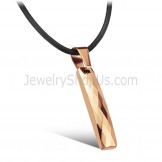 Rectangle Rose Gold Tungsten Intricate Multifaceted Design Pendant C631