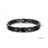 Anti-fatigue Black Ceramic Bracelet with Rhinestones C415