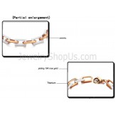 Gold Titanium and White Rectangle Ceramic Chain Bracelet C430