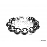 Black Ceramic circle and Titanium Bracelet C406