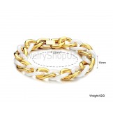 White Ceramic and Rose Gold Titanium Staggered Bracelet C403