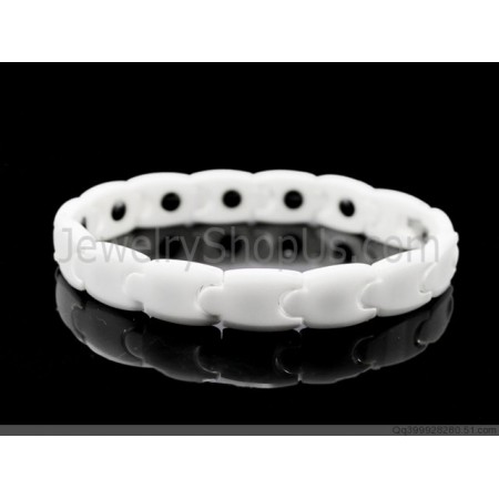 White Ceramic Magnetic Energy Health Bracelet C784
