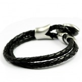 Titanium leather bracelet