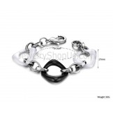 Black and White Ceramic Titanium Bracelet C407