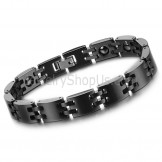Healthy Black Staple Link Ceramic Bracelet C943