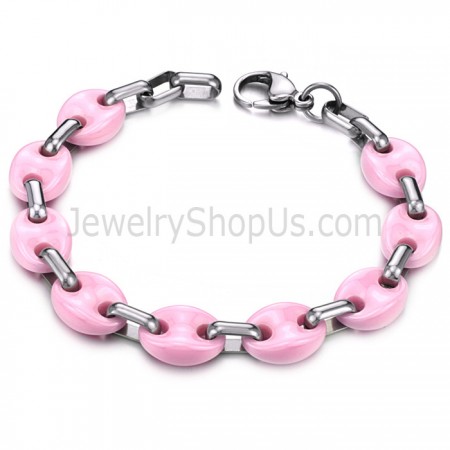 Pink Ceramic and Titanium Bracelet C423