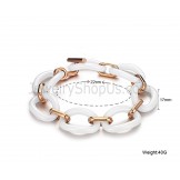 White Ceramic and Rose Gold Titanium Bracelet C404