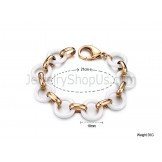 White Ceramic and Rose Gold Titanium Bracelet C406