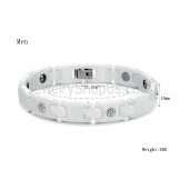 Healthy White Ceramic Couple Bracelet with Rhinestones C419