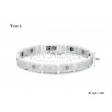 Healthy White Ceramic Couple Bracelet with Rhinestones C419