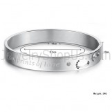 Tatanium "Footrints of Love" Couple Bangles with Hollow Footprints and Rhinestones C850