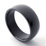 Polished Black Titanium Ring 20807