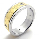 Gold  Diamond Titanium Ring 20179