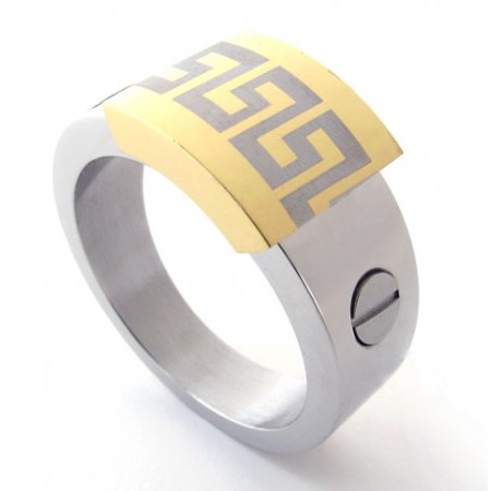 Gold Accent Titanium Ring 20918