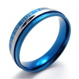 Diamond Blue Titanium Ring 20675