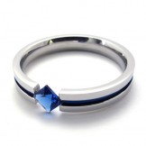Blue Diamond Titanium Ring 20391