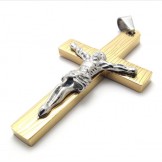 Jesus Gold Titanium Cross Pendant 20753