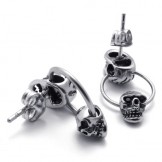 Double Skull Titanium Earrings 20353