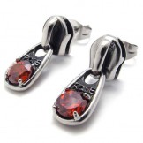 Red Diamond Titanium Earrings 20338