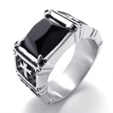 Cross Black Diamond Titanium Ring 20785