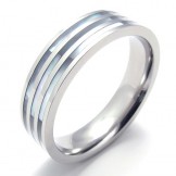 Three Rings Polished Titanium Ring 20260