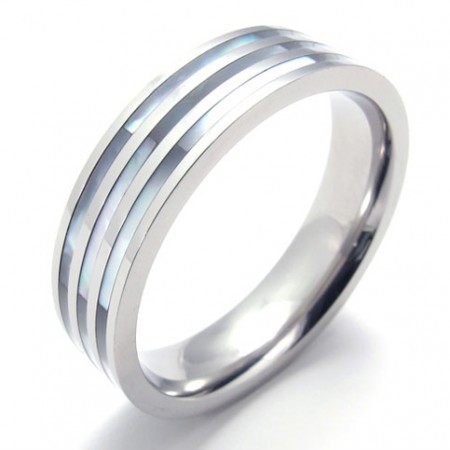 Three Rings Polished Titanium Ring 20260
