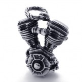 Titanium Motorcycle Engine Pendant 21036