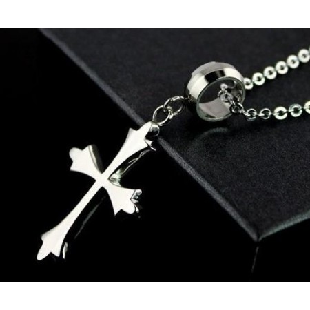 Pure Titanium Men's Pendants And Necklace Cross 02
