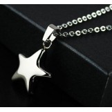 Titanium Steel Pendants And Necklace Silver Star
