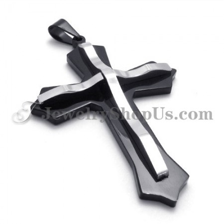 Fashion Black Titanium Cross Pendant