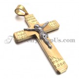 Gorgeous Gold Titanium Cross of Jesus Pendant