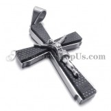 Elegant Titanium Black Cross of Jusus Pendant